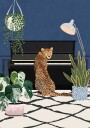 Cheetah playing piano Plakat Plakat / 30x40cm