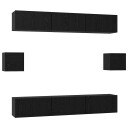  TV benksett 8 pcs Svart eik 60 x 30 x 30 cm Konstruert tre
