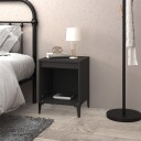 vidaXL Nattbord svart 40x35x50 cm