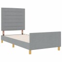  Sengramme Lys grå 100x200 cm Stoff