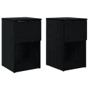 Sengeskap 2 pcs Svart eik 29 x 31,5 x 49 cm Konstruert tre