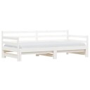 vidaXL Uttrekkbar dagseng hvit 90x200 cm heltre furu 8721012122680