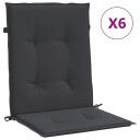 vidaXL Hage stolputer 6 stk. Svart 100 x 50 x 3 cm