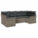 vidaXL Hagesofa Set 6 stk. Grå Poly rattan