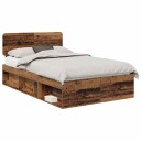  Sengestamme med hodegjerde Gammelt tre 135 x 190 cm Massiv furu