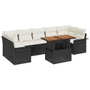 vidaXL Hagesofa Set 8 stk. Svart og krem