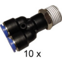 Overgang 1/2". Innstikks Y kobling 2x10mm. Hunn/Hunn. Pakke med 10 stk.