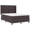  Box Spring Seng med Madrass Mørk Brun 160x200 cm Stoff