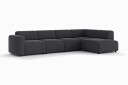 Torvasen 5 seters sofa med divan høyre i stoff   Svart