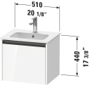 Duravit Ketho.2 Servantskap 1 Skuff 510x420 mm Grafitt Matt