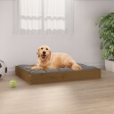 vidaXL Hundeseng honningbrun 71,5x54x9 cm heltre furu