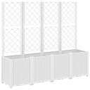 Plantekasse med espalier hvit 160x40x140 cm PP