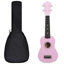 vidaXL Sopran-ukulele sett med veske for barn rosa 21"