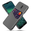 INCOVER Nokia 2.3 Polstret Plastikk Deksel m. Kortholder av PU Skinn - Grå