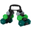 Hantelsett 6 manualer med sammenleggbart manualstativ 2 x 1 kg 2 x 3 kg 2 x 5 kg manualer kettlebell for trening gymnastikk