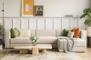 Hagblom 4 seters Divansofa med Oppbevaring Vendbar   Beige