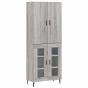 vidaXL Highboard grå sonoma 69,5x34x180 cm konstruert tre 8720845410025