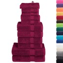 vidaXL Premium håndklesett 12 deler SOLUND burgunder 600 gsm