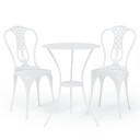 vidaXL Bistrosett 3 deler støpt aluminium hvit