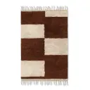 Ferm Living Mara knyttet teppe 120x180 cm mørk murstein/off white