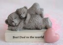 Figur Bjørn med barn og teksten "Best Dad in the world"f