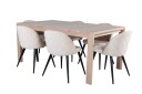 Venture Design Slider & Velvet spisegruppe Beige/natur 6 stoler & bord 170 x 95 cm