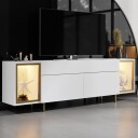 Sosan TV-benk 180x55x32 cm - Hvit og gull