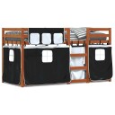  Køyeseng med gardiner hvit og svart 90x190 cm heltre furu 8721102689895