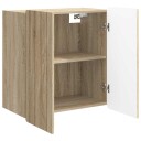 vidaXL Vegghengt skap Sonoma eik 59 x 31 x 64 cm Konstruert tre