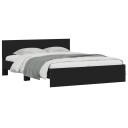  Sengeramme med sengegavl og LED svart 150x200 cm 8721012248205