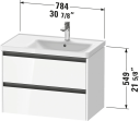Duravit Ketho.2 Servantskap 2 Skuffer 784x455 mm Høyre Hvit Matt