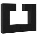  TV benksett 6 pcs Svart eik 80 x 30 x 30 cm Konstruert tre