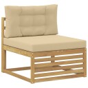 vidaXL Ute Midt Sofa Solid akasietre Hvit