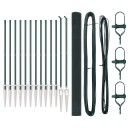PVC Gjerde Stolpe Sett Sett med 2 Grønn PVC 25 x 1.5 m Holdbar