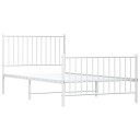 vidaXL Sengeramme i metall med hode- og fotgavl hvit 100x200 cm