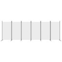 vidaXL Romdeler med 6 paneler hvit 520x180 cm stoff