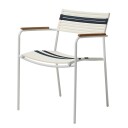 Cinas Mood Air lenestol Hvit/grå med teak Hvit