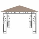 vidaXL Paviljong med myggnett 3x3x2,73 m gråbrun 180 g/m²