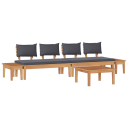  5 deler hagesett i solid teak