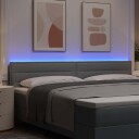  LED Hodegavl Linjer Design Lys Grå 200 cm Stoff