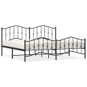 vidaXL Sengeramme i metall med hode- og fotgavl svart 193x203 cm 8721012211223