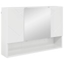  Baderomsspeilskap Høyglans hvit 80 x 17 x 55 cm Konstruert tre