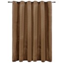 Vidaxl Lystett Gardin Med Metallringer Fløyel Beige 290x245 Cm