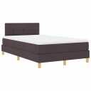  Box Spring Seng med Madrass & LED Mørkebrun 120x200 cm Stoff 3342432