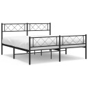  Sengeramme i metall med hodeog fotgavl svart 140x200 cm