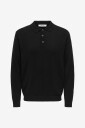 Only & Sons Poloskjorte onsLoui Reg 12 LS Mel Svart