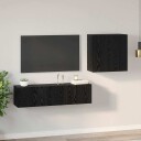  TV benksett 4 pcs Svart eik 120 x 30 x 30 cm Konstruert tre