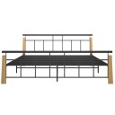 vidaXL Sengeramme metall og heltre eik 180x200 cm
