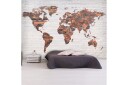 Fototapet World Map Brick Wall 250x175 - Finnes i flere størrelser