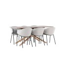 Spisegruppe Venture Home Piazza 180 med 6 stk Evelina Stoler